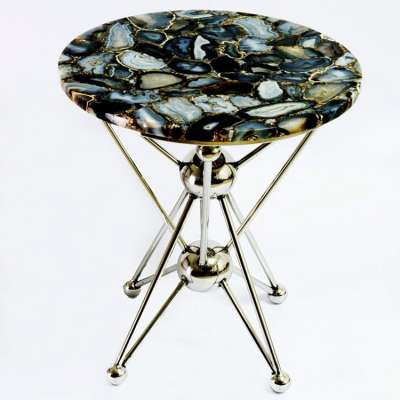 Basant03 Round ball shape modern gold marble side table