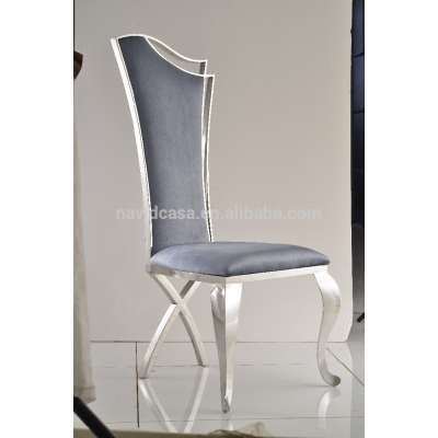 Popular Modern Wholesale in China brushed Stainless Steel banquet Dining Chair