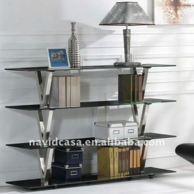 " V" black and white book case