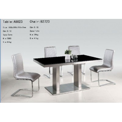 " I I ' style & black glass dining table A8023